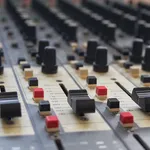 Music studio. All elements shown are necessary to create music pieces