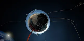 photo of satellite in Earth's orbit
