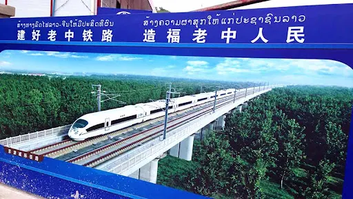 An Exhibited Protototype of High Speed Train of China Laos Railway