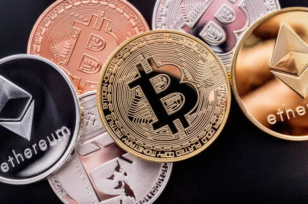 Illustration of various Cryptocurrencies..